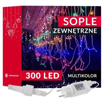 ШТОРА 300LED НАРУЖНЫЕ ЛАМПЫ MULTI+FLASH 14,5м