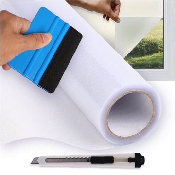 FOLIA MATOWA NA SZYBĘ MLECZNA MROŻONA 300X60CM SZRONIONA NA BALKON OKNA