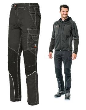 SPODNIE ROBOCZE SLIM FIT STRETCH ANTRACYTOWE XL