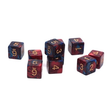 ZESTAW 5 KOSTEK K6 RPG KOŚĆ SZEŚCIOŚCIENNA ZATOKA ŚMIERCI 1,6 CM