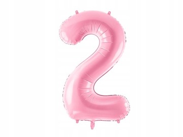 Balon Foliowy Cyfra 2 Różowa 86cm Różowy na hel