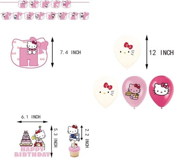HelloCat набор украшений на день рождения hello kitty