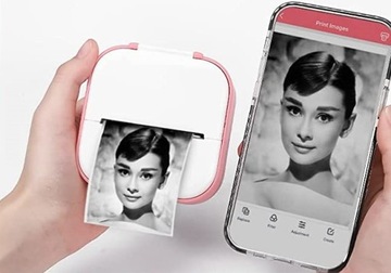 Мини-термопринтер Phomemo T02 для фотографий, заметок, этикеток, розовый