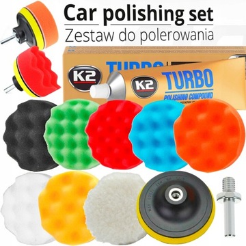 ZESTAW GĄBEK DO POLEROWANIA LAKIERU PADY+ PASTA K2