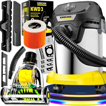 MOCNY ODKURZACZ KARCHER K WD3 TURBOSZCZOTKA GIGA