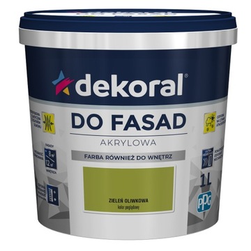 Dekoral do fasad Farba fasadowa zewnętrzna Zieleń oliwkowa 1L