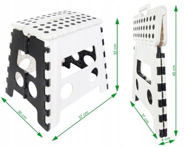 Taboret/stołek/podstawka Ravi czarny/bialy 32 cm