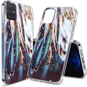 ETUI DO SAMSUNG GALAXY M31S GLAMOUR SILIKON GLITTER BROKATOWE CASE + SZKŁO