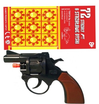 PISTOLET NA SPŁONKĘ + KAPISZONY 72szt