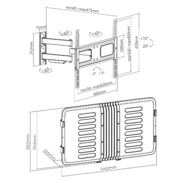 Корпус 65-дюймового телевизионного экрана IPX4 для наружного применения