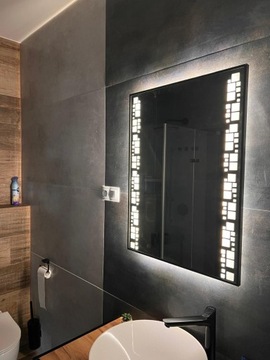 СВЕТОДИОДНОЕ ЗЕРКАЛО В ЧЁРНОЙ АЛЮМИНИЕВОЙ РАМКЕ, MATT LOFT, ЧЕРНАЯ РАМКА LOFT 40x60