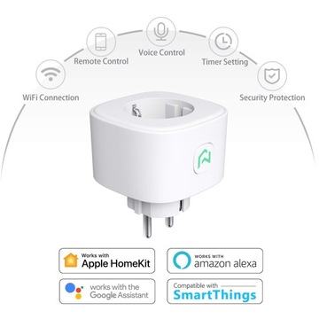 2 УМНЫЕ РОЗЕТКИ MEROSS MSS210EU, 16 А, ТАЙМЕР WIFI, HOMEKIT APPLE HOME