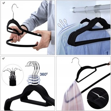 ВЕЛЮРОВЫЕ ВЕШАЛКИ, 3 ШТ., противоскользящие, черные