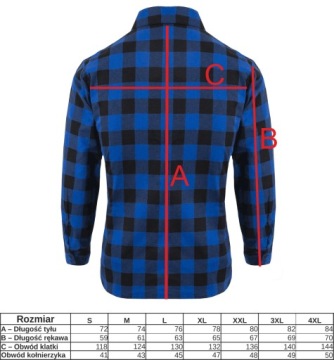 Синяя фланелевая рубашка (Размер: XXL)