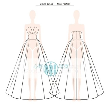 Стиль шаблона линейки: женская линейка, мода для профессионалов