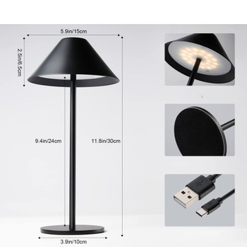 LAMPA STOŁOWA LED BEZPRZEWODOWA 4000MAH 3W 1A 5V