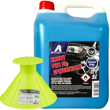 ZIMOWY PŁYN DO SPRYSKIWACZY 5L -22°C SKROBACZKA STOŻKOWA 3w1 FUNKCJA LEJKA