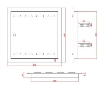 GAS DOOR GRAPHITE MAT 40x40