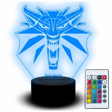 Lampka Led Na Biurko Statuetka Wiedźmin Dziki Gon 3D Na Biurko Dekoracja