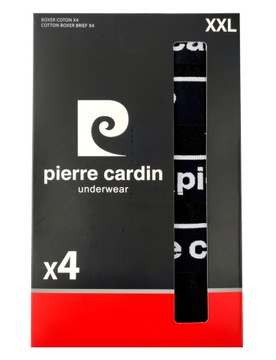 Majtki męskie bokserki bawełniane CZARNE Pierre Cardin 4-pak XL