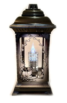 znicz lampion świąteczny wielkanoc baranek srebrny duży 36cm