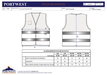 Kamizelka ostrzegawcza - do połowy siatkowa C494