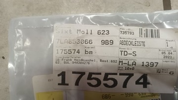 KRYT LIŠTA PRAVÉ VAG VW TRANSPORTER T6-1 ORIGINÁLNÍ 7LA853066A2ZZ