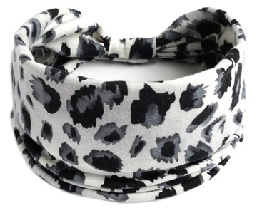 OPASKA DO WŁOSÓW NA GŁOWĘ SZEROKA TURBAN PANTERKA