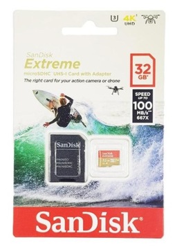 Sandisk Extreme microSDXC 32 ГБ V30 (100 МБ/с)
