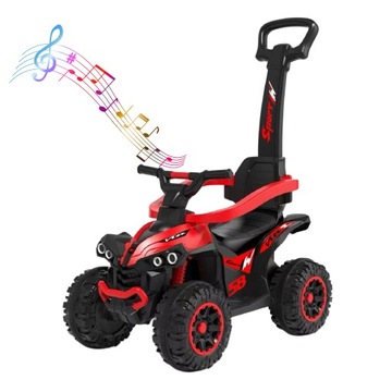 DZIECIĘCY JEZDZIK QUAD INTERAKTYWNY PCHACZ Z RĄCZKĄ BABYMIX CZERWONY