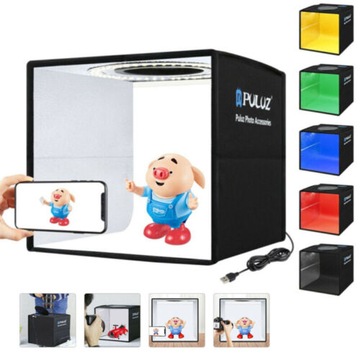 БЕЗТЕНЬНАЯ СТУДИЙНАЯ ПАЛАТКА 25*25* 25СМ 96СВЕТОДИОДОВ ЧЕРНАЯ