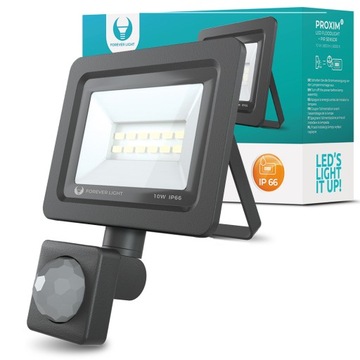 HALOGEN LAMPA NAŚWIETLACZ LED 10W Z CZUJNIK RUCHU