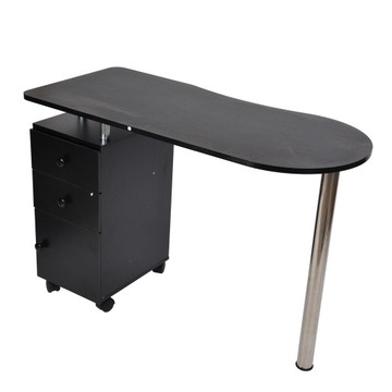 Стол для ногтей Портативный деревянный маникюрный стол с 1 дверью и 2 ящиками на колесах для Be