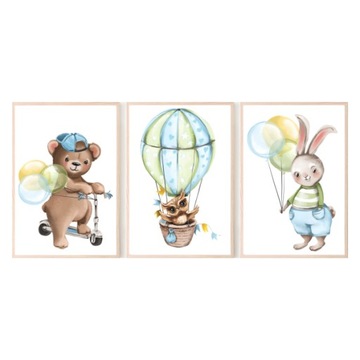 Zestaw 3 plakaty A3 samoloty balony transport nr.4