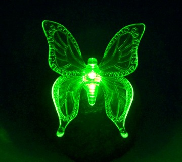 Светодиодный солнечный светильник БАБОЧКА СТРЕКОЗА на камне RGB П-605