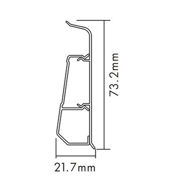 LISTWA PRZYPODŁOGOWA BIAŁY MAT WYŻSZA OD EVO 73MM