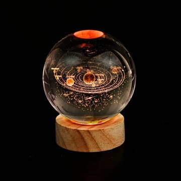3D ГАЛАКТИЧЕСКИЙ ХРУСТАЛЬНЫЙ ШАР СВЕТОДИОДНЫЙ НОЧНИК 16 ЦВЕТОВ С ДЕРЕВЯННОЙ ОСНОВОЙ + ПУЛЬТ ПУЛЬТА