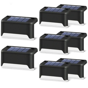 LAMPKI SOLARNE NA SCHODY OGRODOWE Z CZUJNIKIEM ZMIERZCHU LED ZESTAW 8 SZTUK