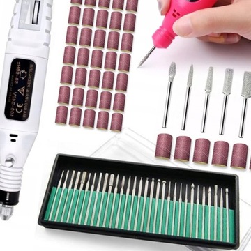 Frezarka do Paznokci + Frezy x92 Manicure Pedicure