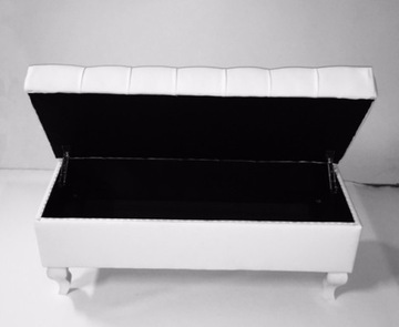 Элегантный белый пуф, 100 см, ОТКРЫТИЕ, кристаллы