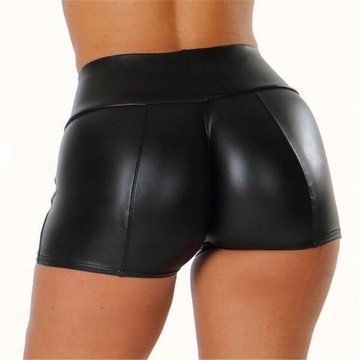 Damskie seksowne skórzane szorty Stretch Slim