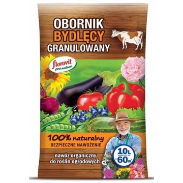 NAWÓZ ORGANICZNY NATURALNY OBORNIK GRANULOWANY BYDLĘCY FLOROVIT 10L