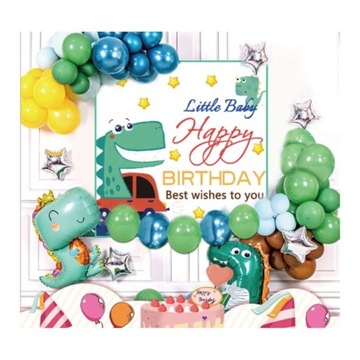 BALONY URODZINOWE ZESTAW 47szt URODZINY DINOZAUR