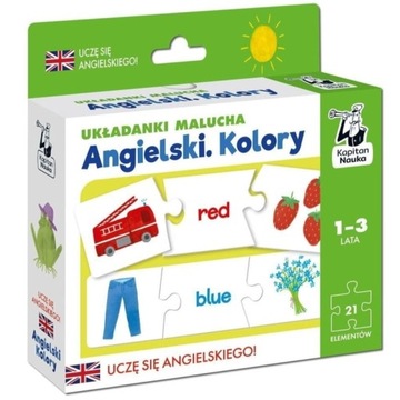 KAPITAN NAUKA Układanki malucha puzzle ANGIELSKI KOLORY