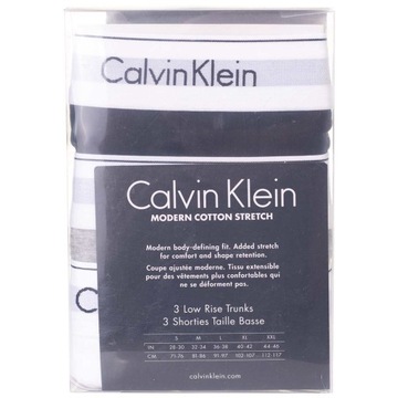 CALVIN KLEIN BOKSERKI MĘSKIE MAJTKI TRUNK 3PK CZARNE/SZARE/BIAŁE r.XL