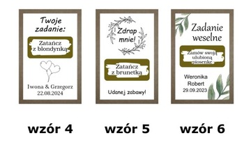 ZDRAPKA Z ZADANIEM WESELNYM RÓŻNE WZORY PAPIER ECO