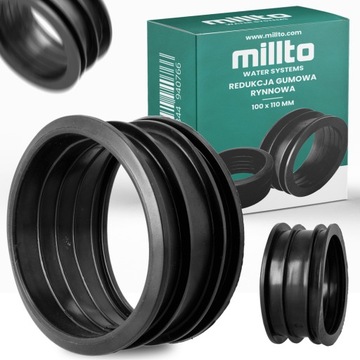 УМЕНЬШЕНИЕ ЖЕЛОБА 100x110 мм НИЖНЯЯ ТРУБА РЕЗИНОВАЯ ГИБКАЯ ПРОКЛАДКА Черный
