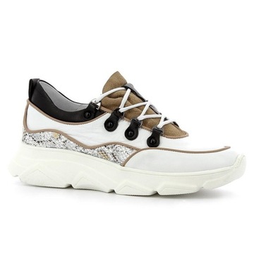 CARINII B5396 ADIDASY SNEAKERSY SKÓRA LICO BIAŁE