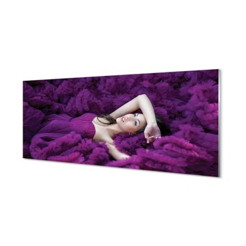 Lacobel ochronny do kuchni Kobieta fiolet 125x50