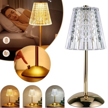 BEZPRZEWODOWA LAMPKA NOCNA LED ŚCIEMNIALNA DOTYKOWA LAMPA STOŁOWA 3 KOLORY